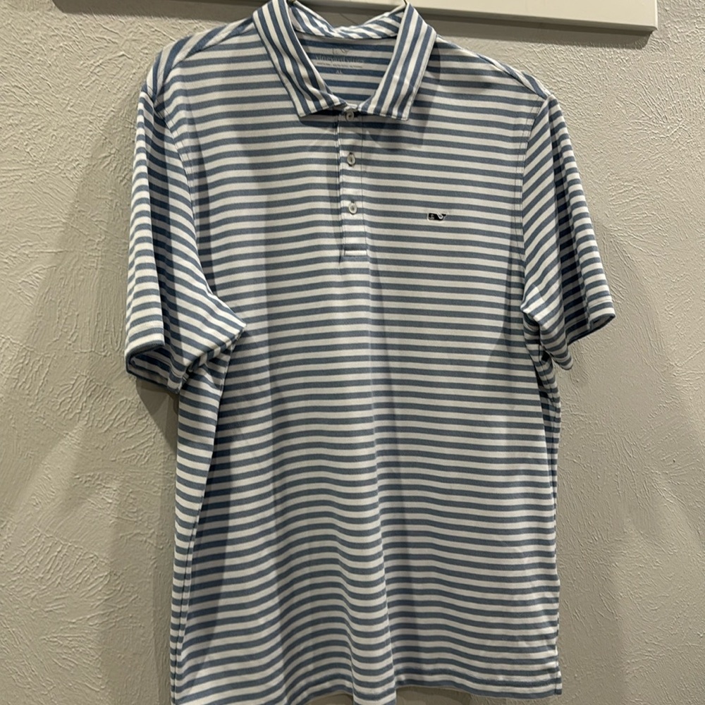 Men’s Vineyard Vines stripe golf polo- xl- EUC